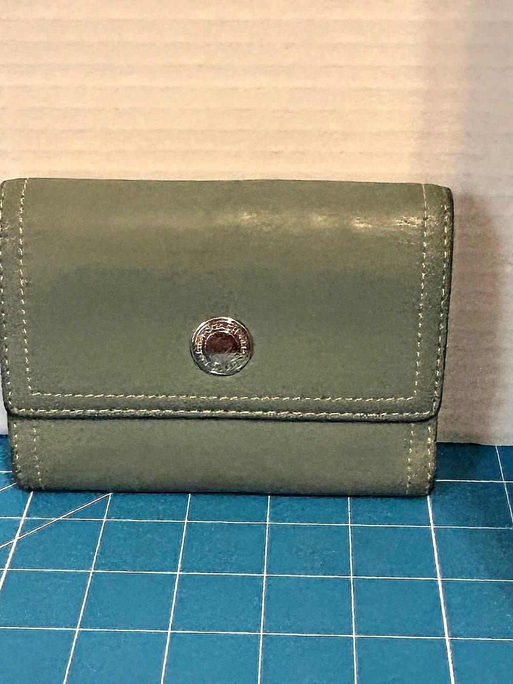 Coach Teal Blueish Green & Pink Wallet